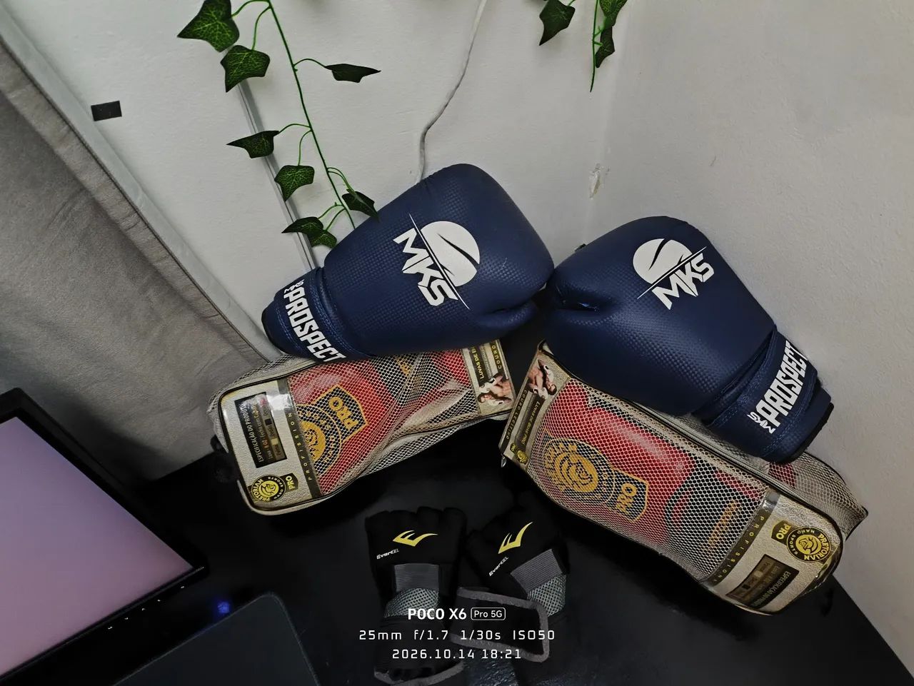 3 pares de luva de boxe