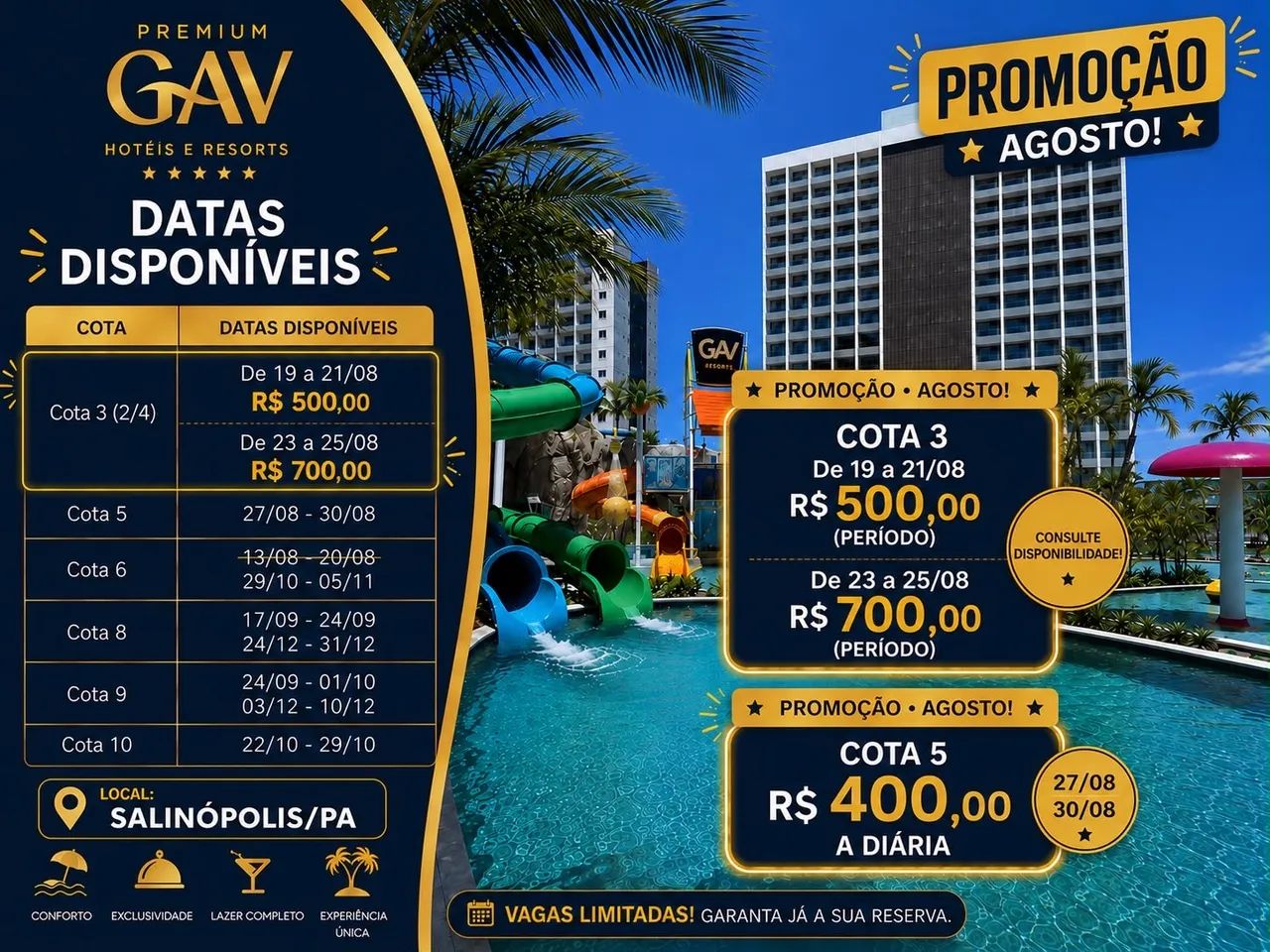 GAV RESORT PREMIUM 2 QUARTOS SALINÓPOLIS