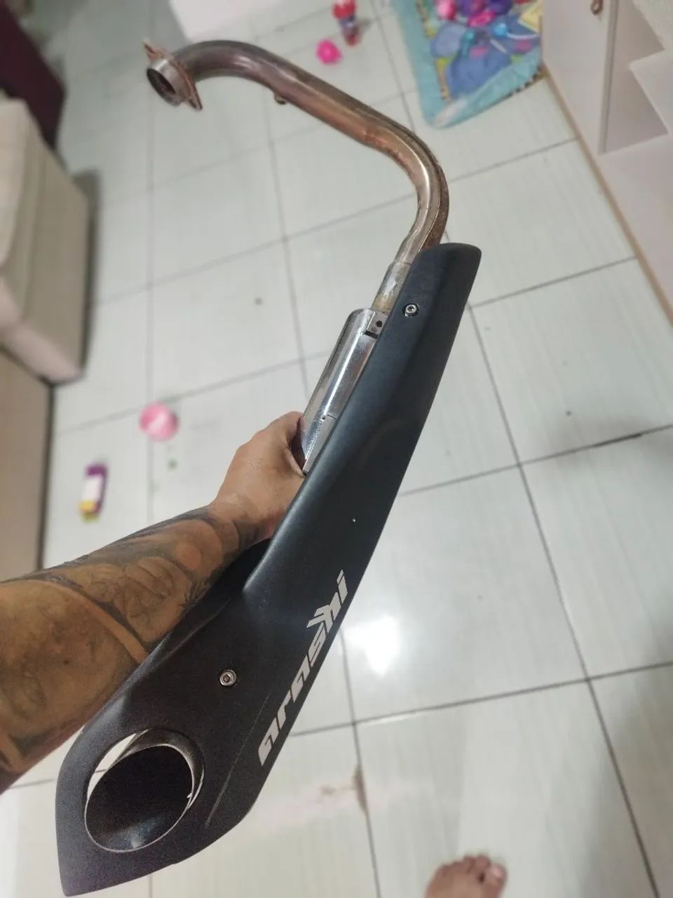 Escapamento ARASHI FAZER25 com abafador. - Foto 2