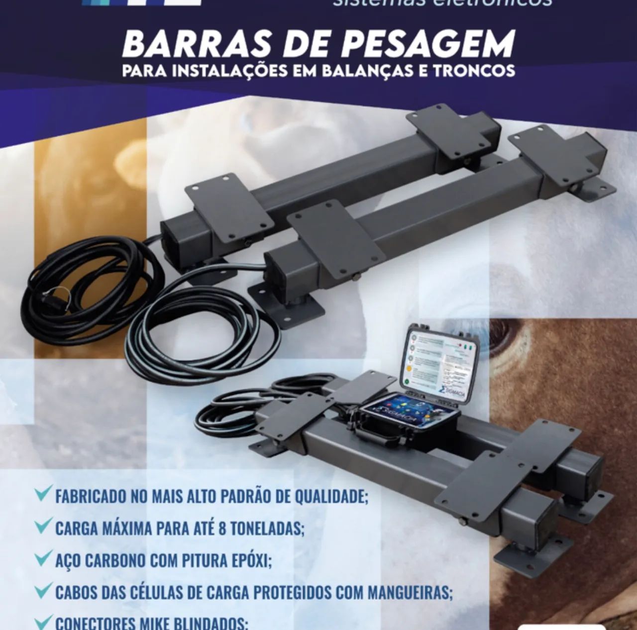 Balança para pesar gado barras 90 cm e 1metro  - Foto 2