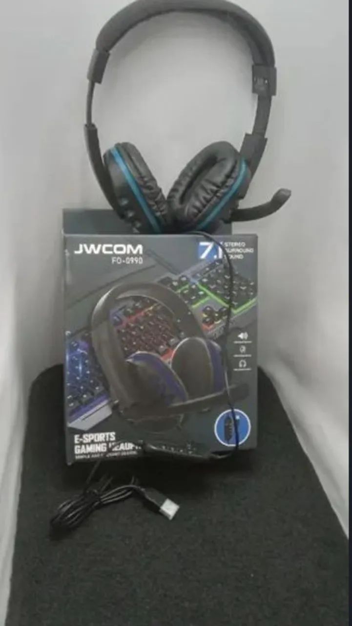 Fone Headset Gamer JWCOM FO-0990 Som 7.1 USB Com Microfone