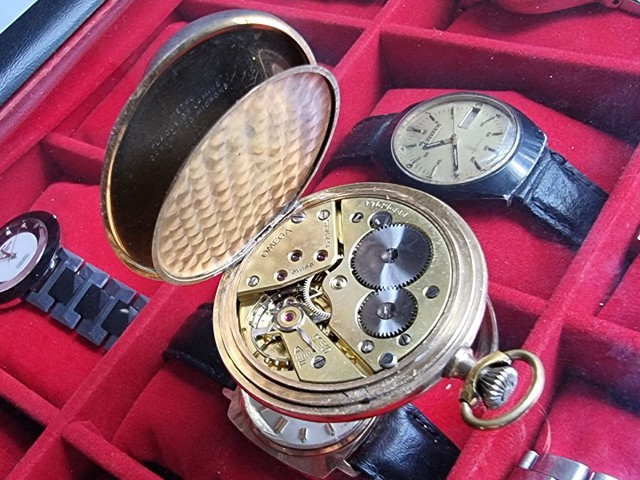 Relógio Omega de Bolso Antigo Original Plaquet Ouro - Foto 4