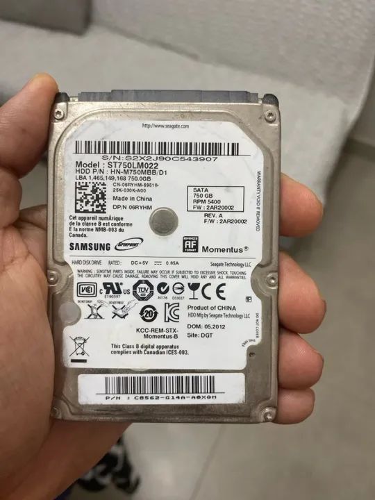 HD Seagate Momentus 750GB SATA 5400 RPM