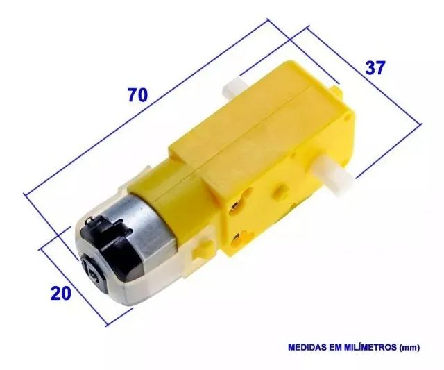 Motor Dc 3v-6v Caixa De Redução E Eixo Duplo P/ Robótica 10 Unidades