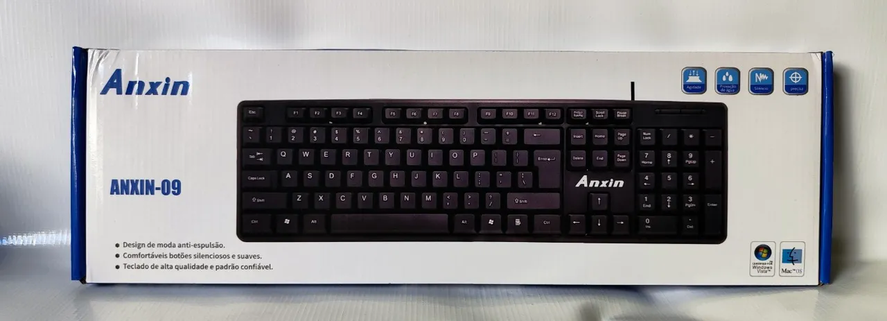 Teclado Padrão Abnt2 Anxin-09 Usb 107 Teclas Usb