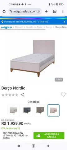 Berço Puppi Mobile rosé com colchão  - Foto 4