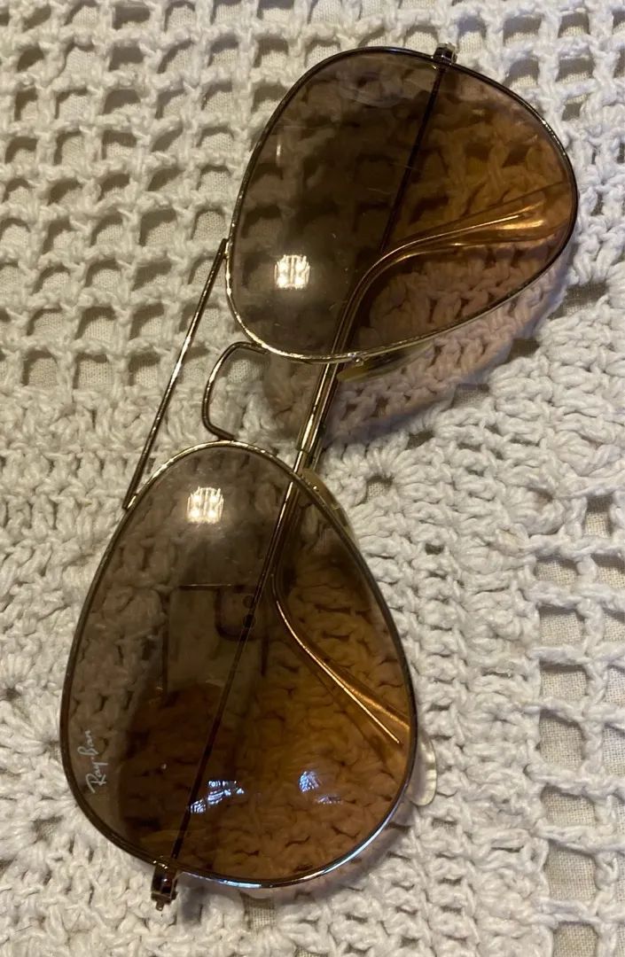 Óculos de Sol Ray-Ban Aviator Dourado - Foto 4