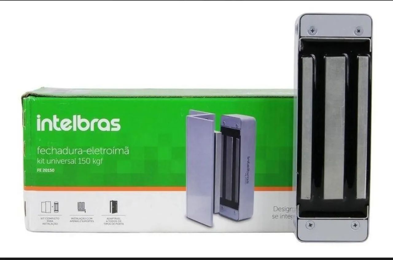 Fechadura Eletromagnética Intelbras FE 20150 - Kit Universal 150kgf