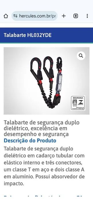 Kit Cinto de Segurança Paraquedista com talabarte  - Foto 2
