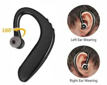 Fones de ouvido sem fio Bluetooth 5.0, gancho universal, com microfone