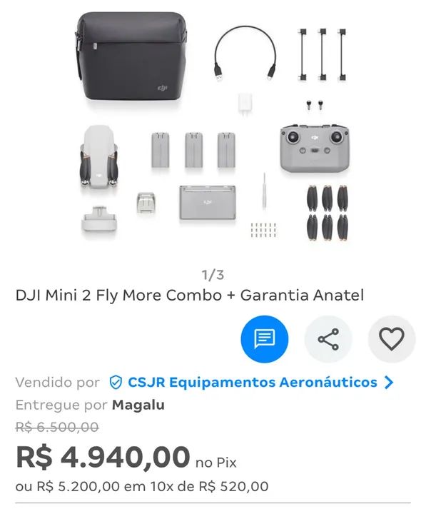 Drone DJI Mini 2 Flay More Combo64292481150083123