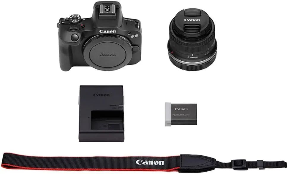 Câmera Canon Eos R100 4K 24.1mp Wifi Bluetooth Lente RFS 1845mm