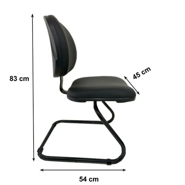 Cadeira Executiva LISA Base em S Cor Preta Ergonômica Conforto Durável Modelo 31013 - Foto 3