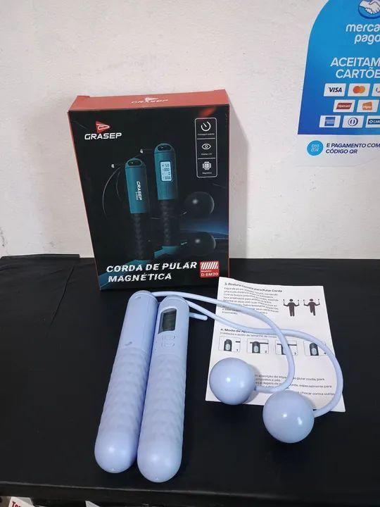 Corda de pular magnética com leitor led e contador/ MEGA OFERTA  - Foto 3