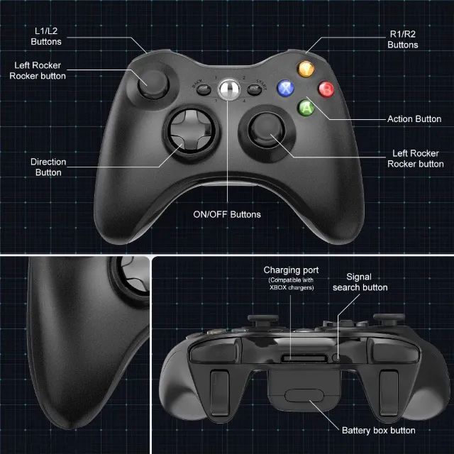 Controle Xbox 360 Sem Fio Wirelles Joystick Para  Xbox, PC, Ps3 e Android - Foto 5