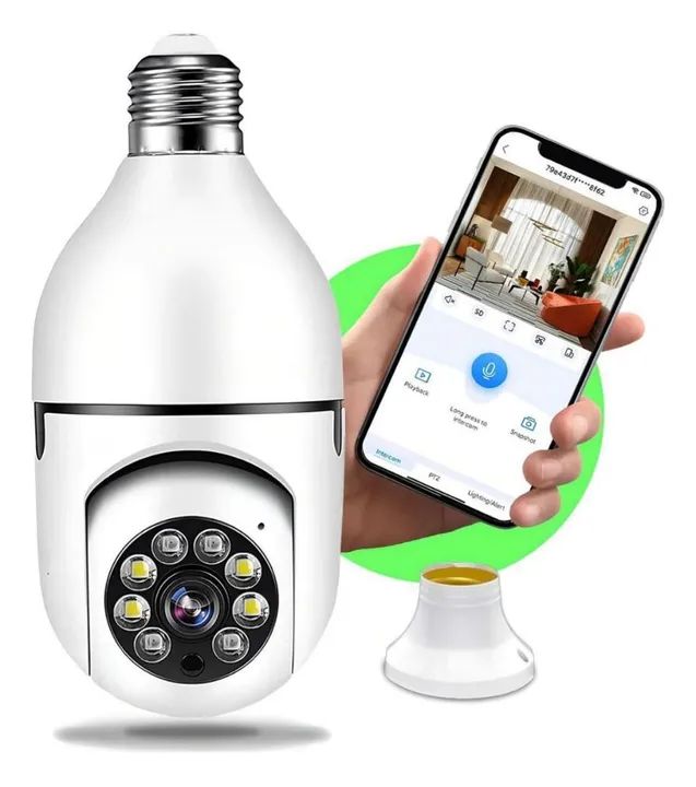Câmera inteligente Wi-Fi lâmpada 