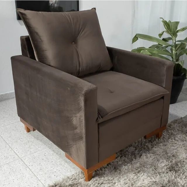 Poltrona Paris Marrom Até 12x - Frete Grátis