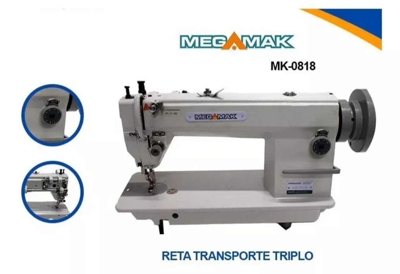 Máquina de costura Reta transporte triplo lançadeira _ ÷ NO CARTÃO - Foto 2