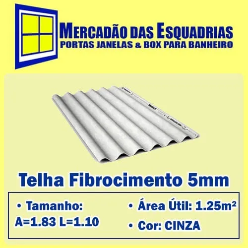 Telha de Fibrocimento 1.83 x 110 5 MM