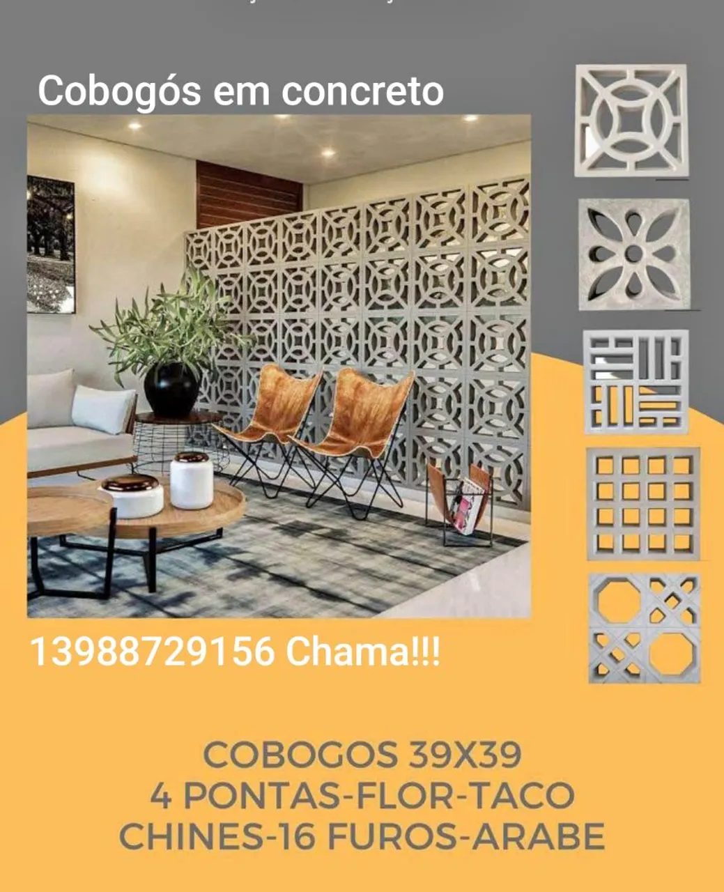 Cobogós em concreto 39x39