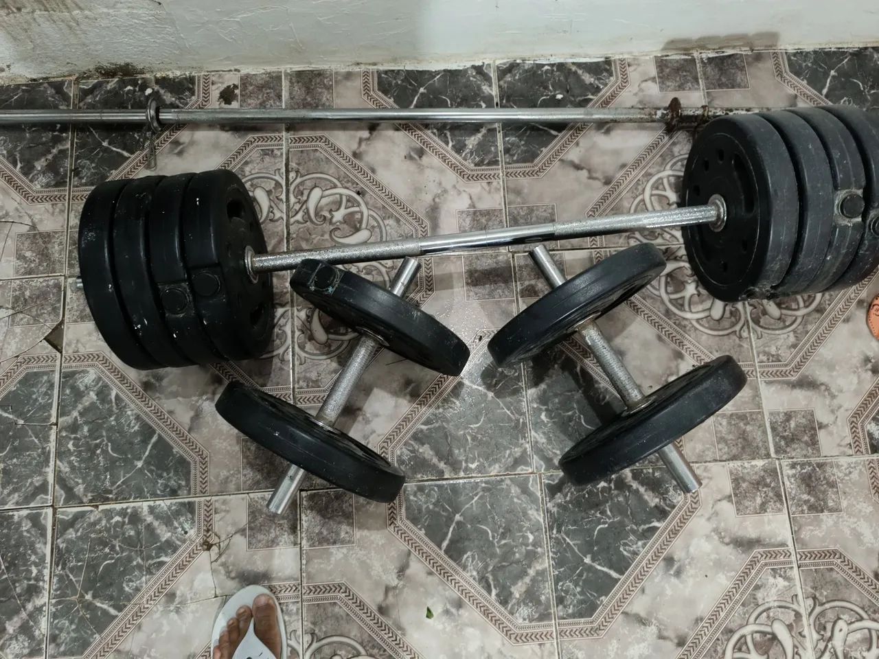 Halteres Anilhas e Barra para Treino - Foto 3