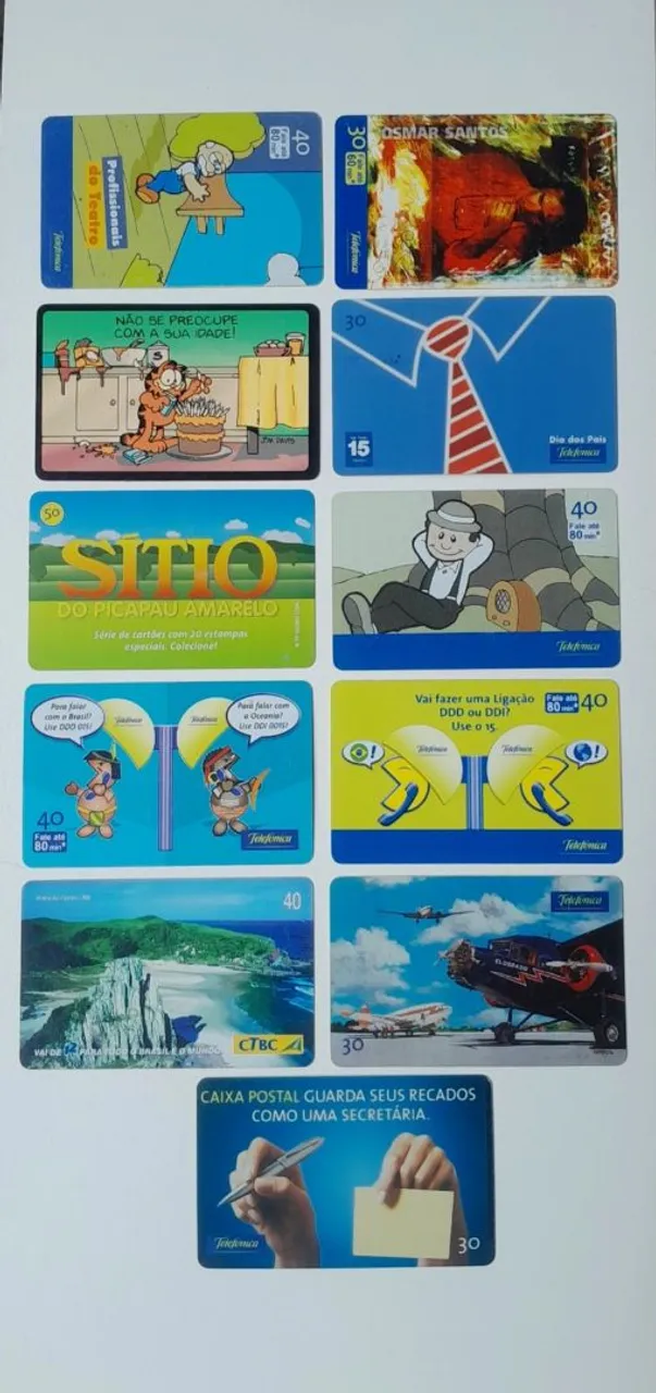 Cartões telefônicos antigos
