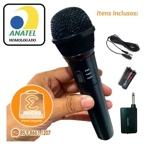 Microfone Profissional 2 em 1 Com Fio e Sem Fio B-MAX BM-242 - Foto 3
