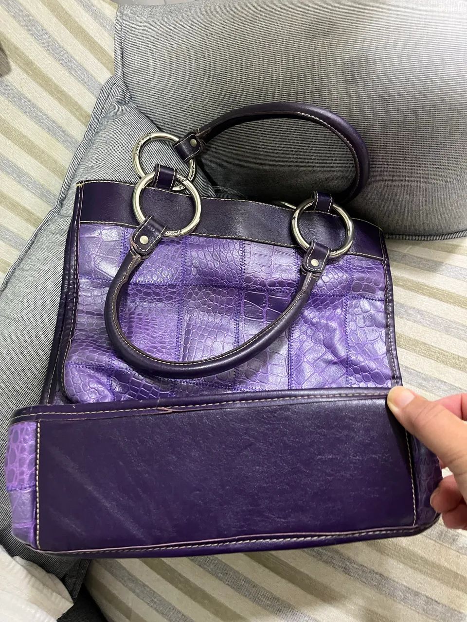 Bolsa de mão Luísa Spagnol roxa  - Foto 4