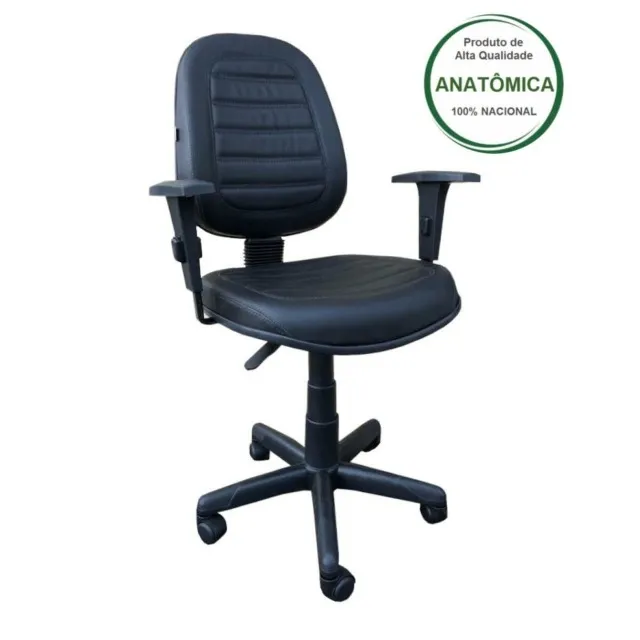 Cadeira Diretorzinha Costurada Giratória Braços Reguláveis Conforto Ergonômico 32988