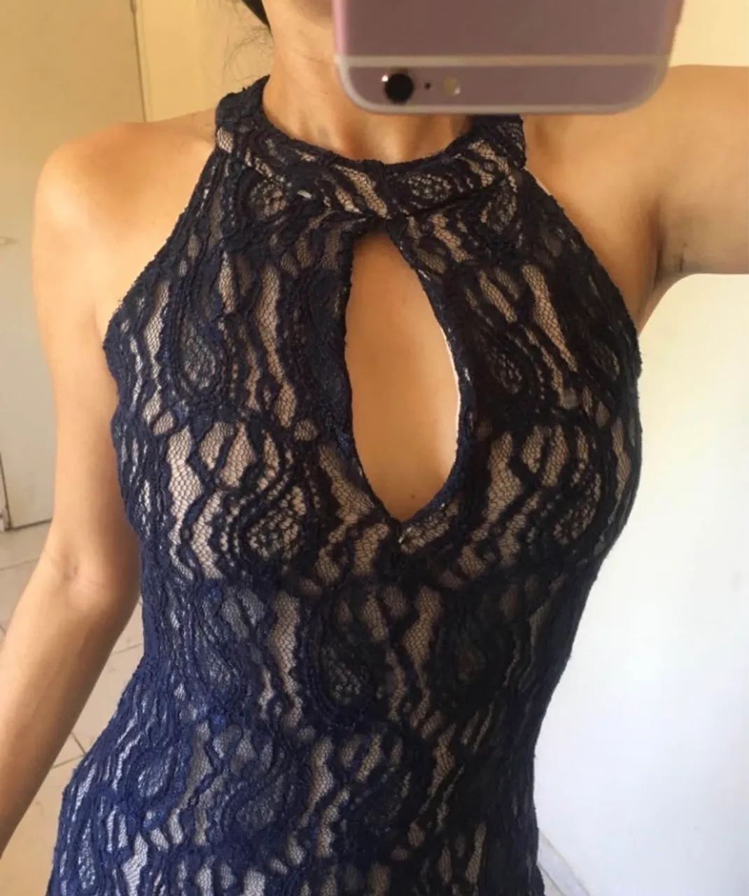 Vestido de Renda Azul Elegante - Foto 2
