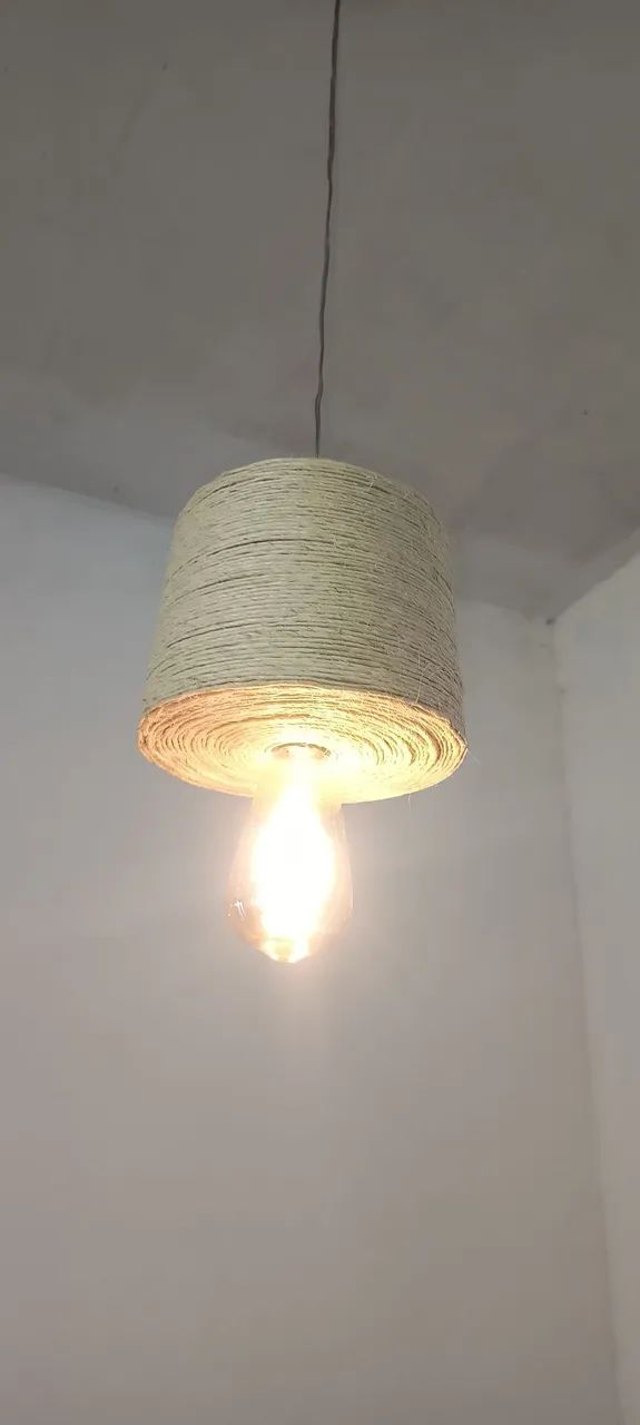 Todo ateliê com 30 % luminária feita com fibra de sisal 80,00 por 40,00  - Foto 5