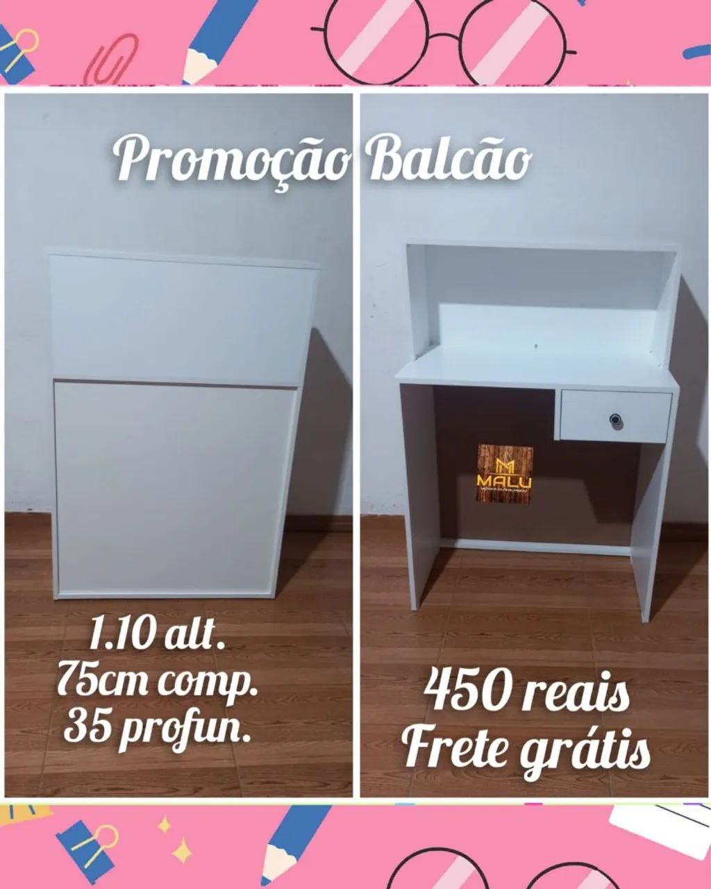 Balcão Branco com Frete Grátis