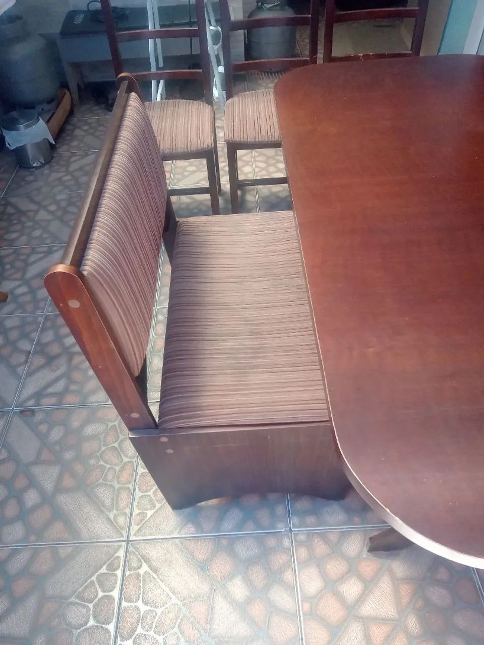 Table with chairs and benches