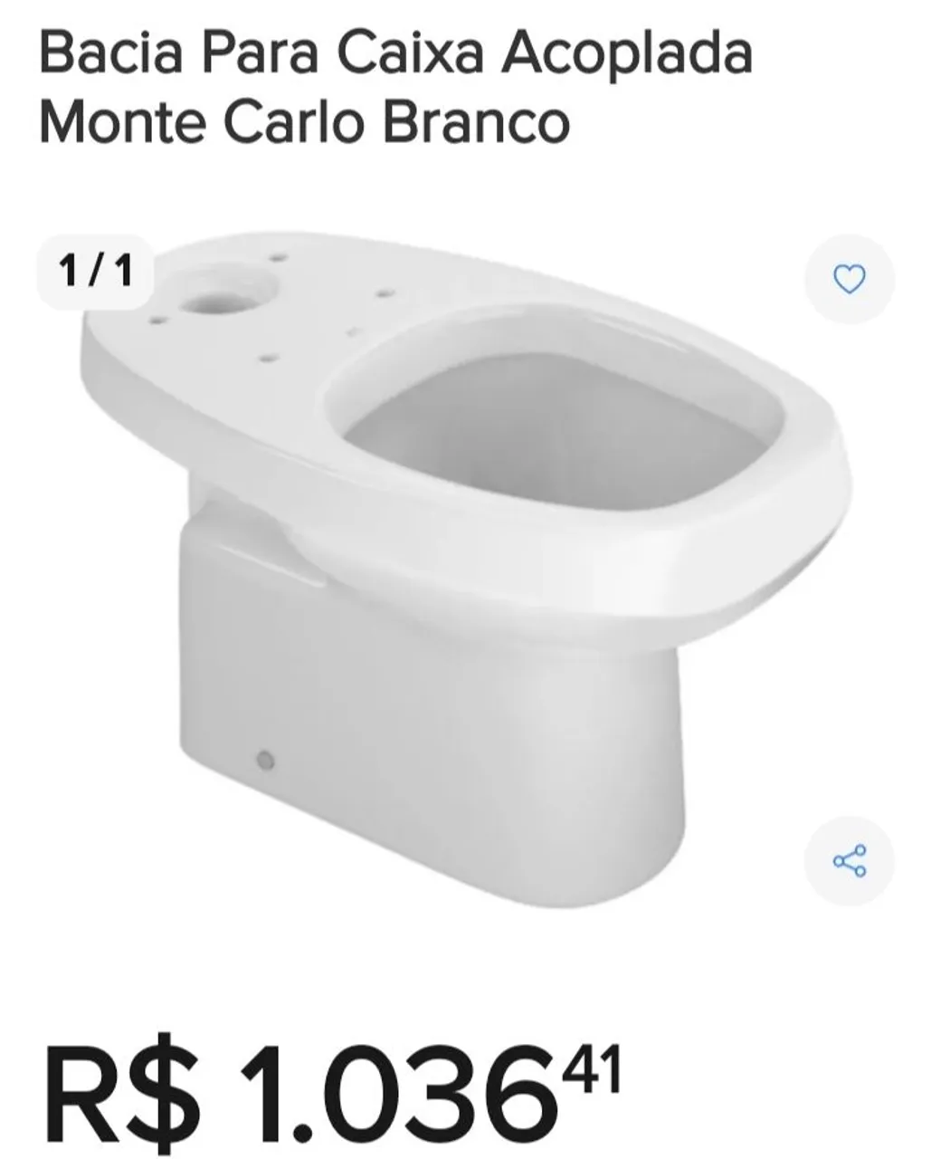 Bacia Para Caixa Acoplada Monte Carlo Branco