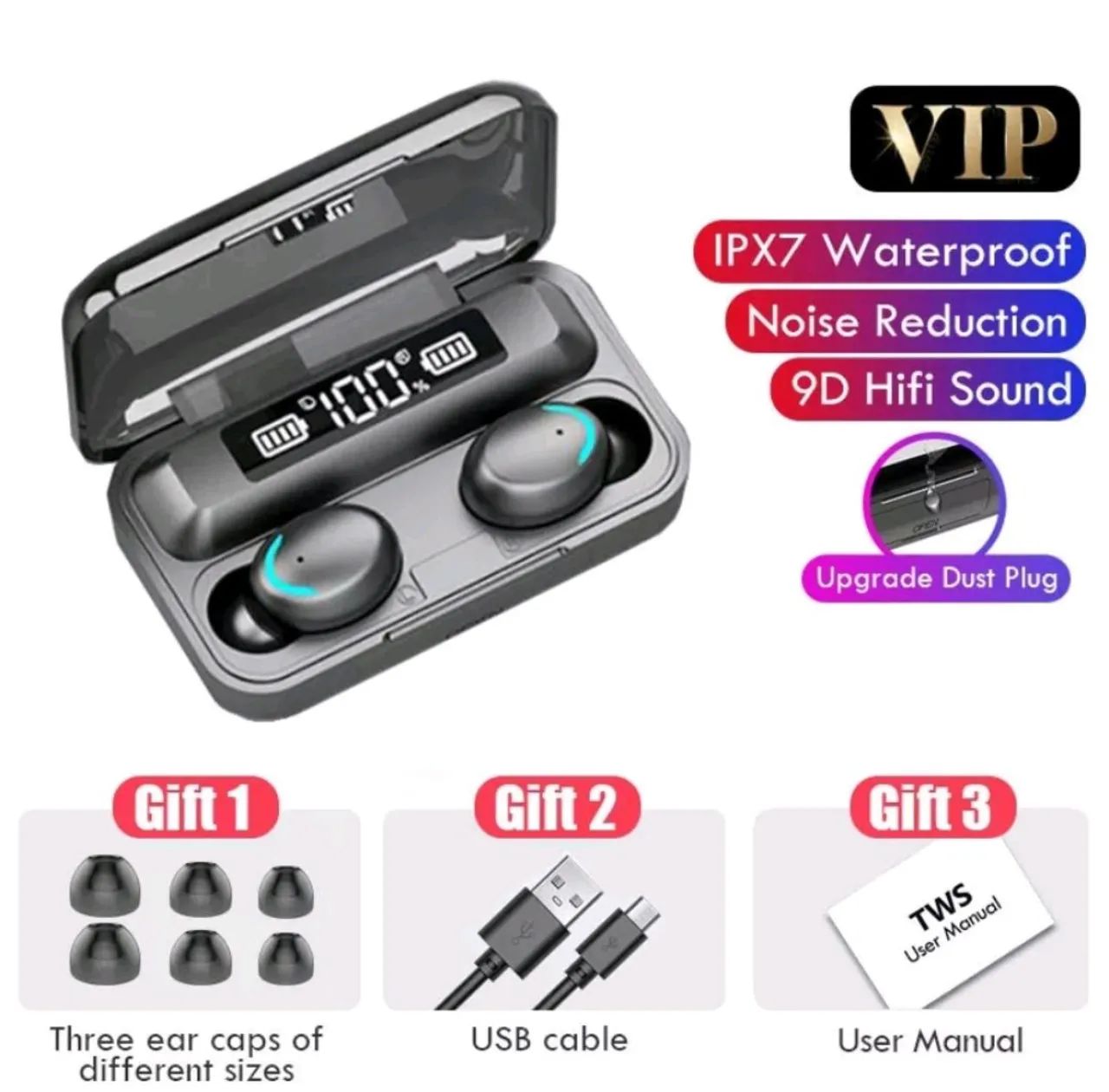 Fone De Ouvido Bluetooth TWS F9-5 Bluetooth 5.0, POWER BANK - Foto 4