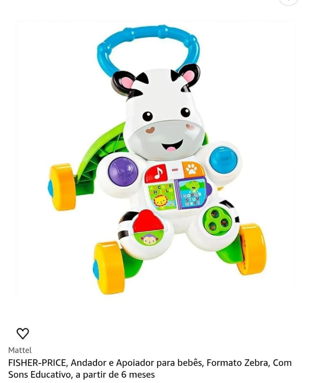 Andador e Apoiador para Bebês Fisher-Price Zebra - Novo