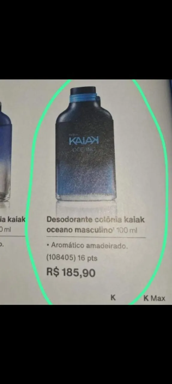Perfume kaiak oceano da Natura.