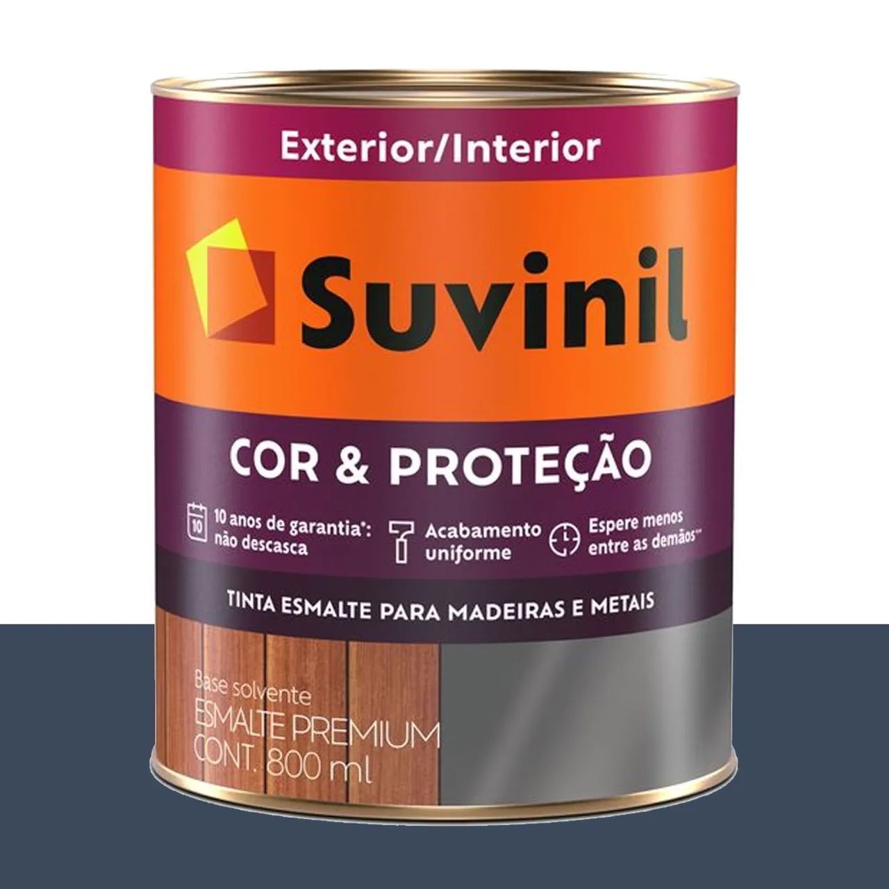 Tinta Esmalte Sintético Bril. Suvinil Azul-marinho 800 ml - Foto 2