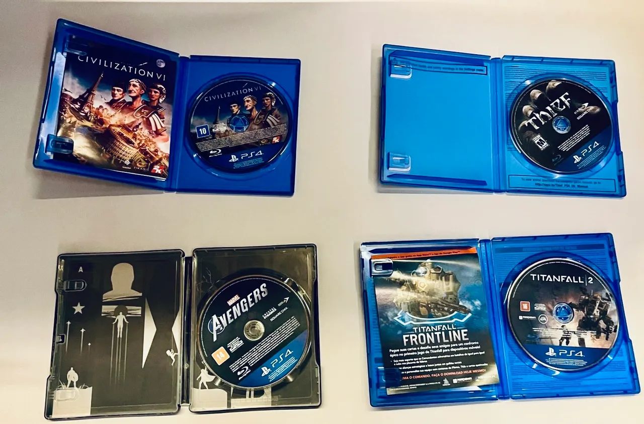 Jogos de PS4 - Civilization VI, Thief, Avengers e Titanfall 2