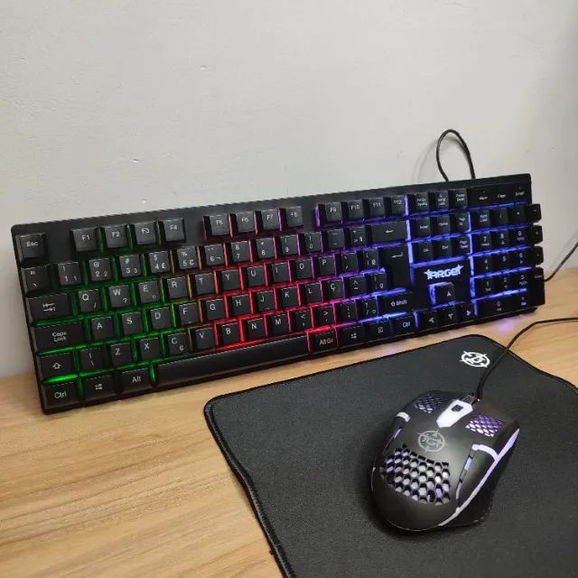 Kit Teclado, Mouse e Mousepad Gamer