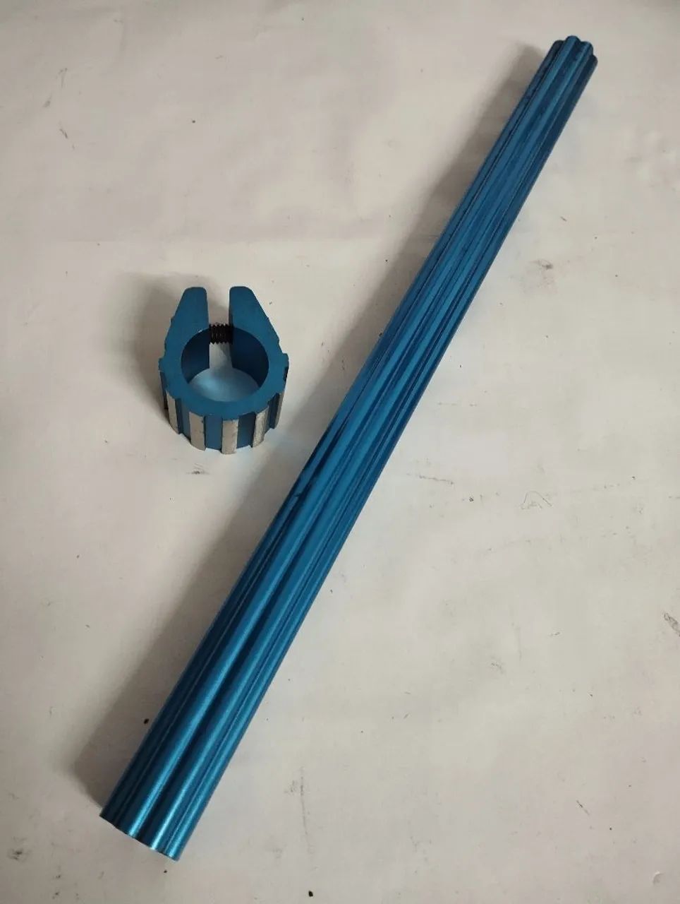 Canote e Abraçadeira Caloi Cross Extra Light Anodizado Azul Novo - Foto 2