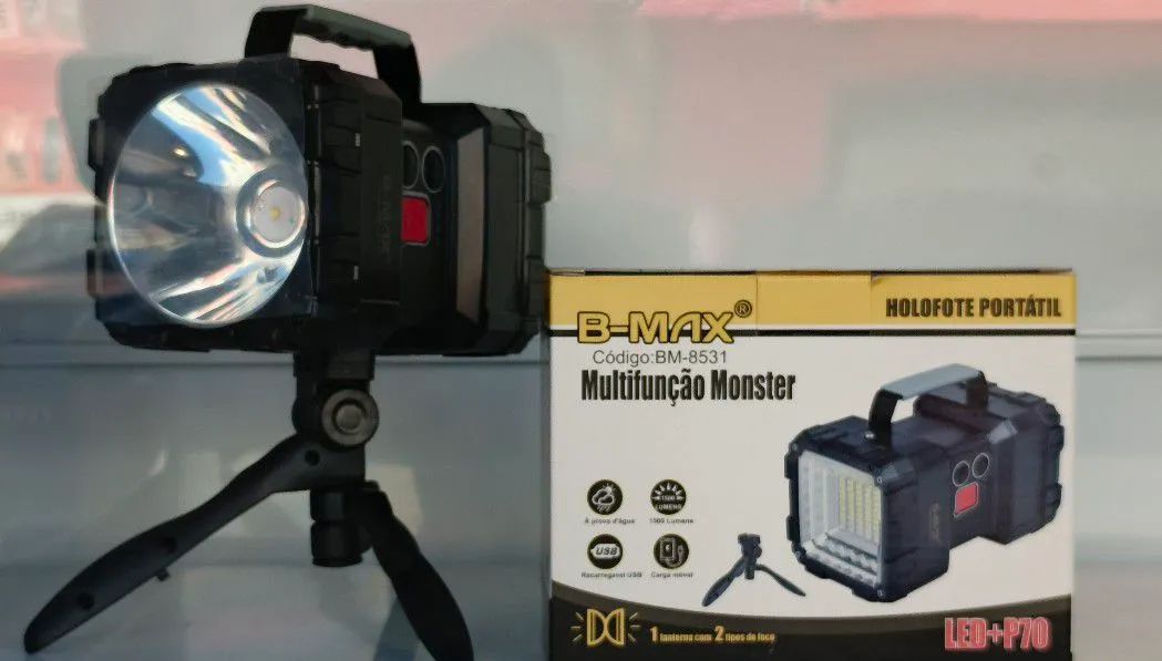 Holofote Portátil LED Multifunção Monster c/ Tripé - Foto 2
