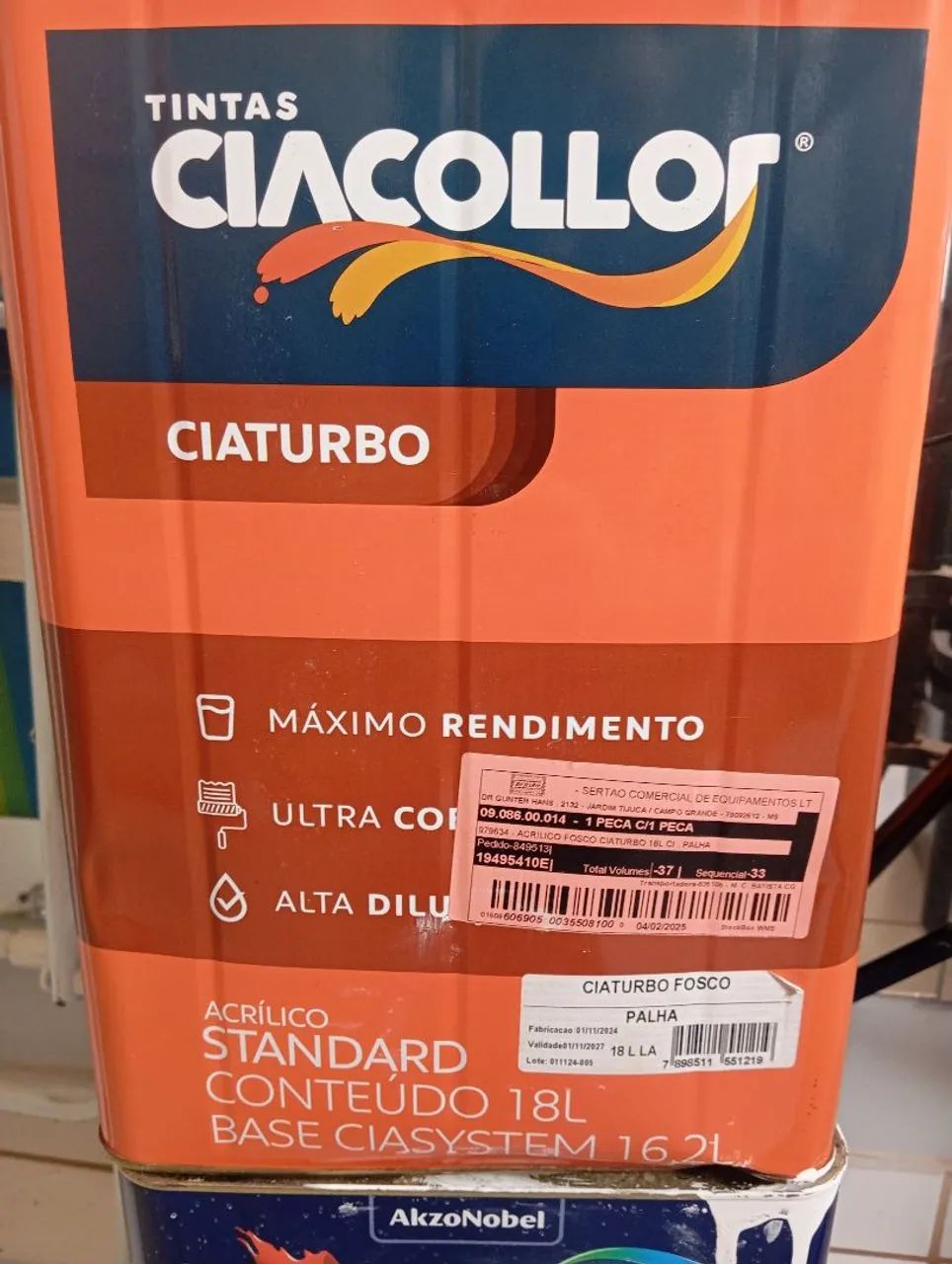 Tinta Acrílica Fosca Ciaturbo 18L - Palha
