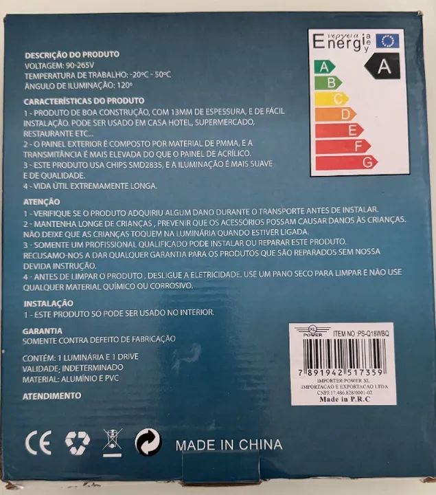 Painel Led Embutir POWER 18w 1350 lumen (2 UNIDADES) - Foto 4