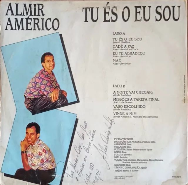 Lp Disco de Vinil Gospel Evangélico Almir Américo - Tu És O Eu Sou - Foto 2
