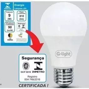 Lâmpada LED Bulbo A60 9W Luz Branca E27 Autovolt - G-light - Foto 6