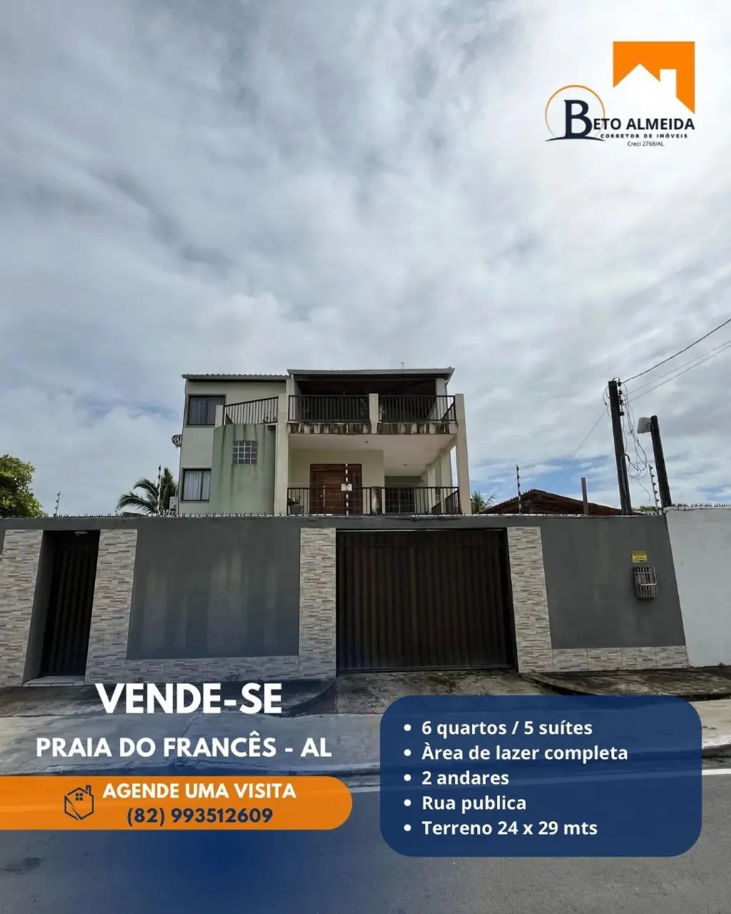 Casa Grande a VENDA na Praia do Frances, com 6 quartos, escritorio e area de lazer.