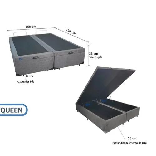 Conjunto de Colchão Riviera Queen e Cama Baú Queen - Foto 2