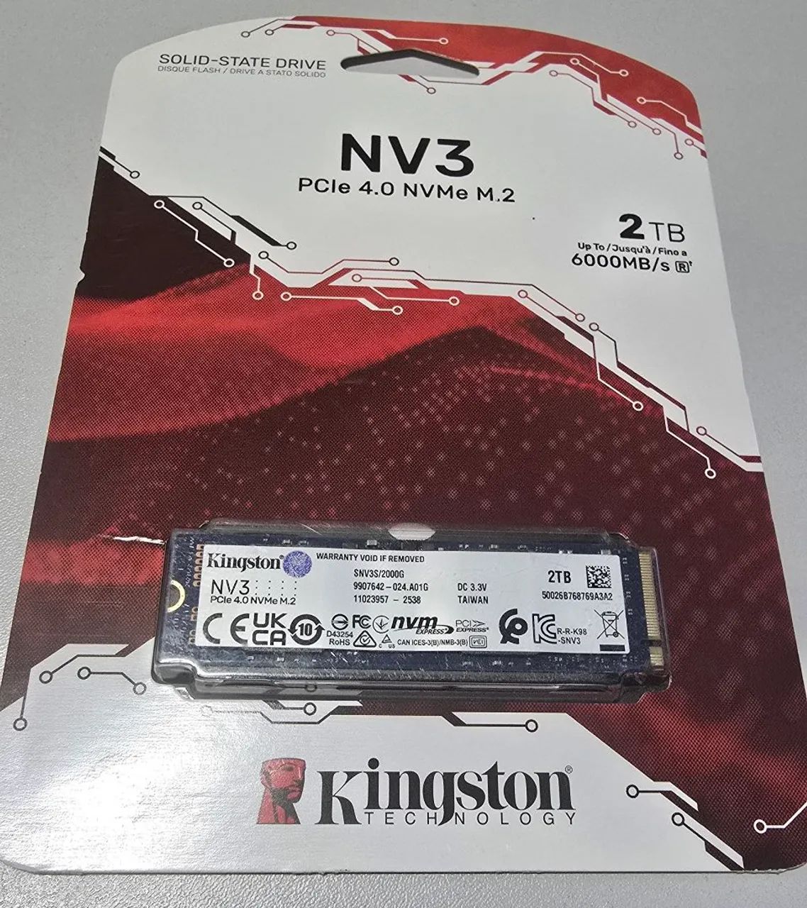 SSD NVME 2TB KINGSTON - Original/Novo!!!