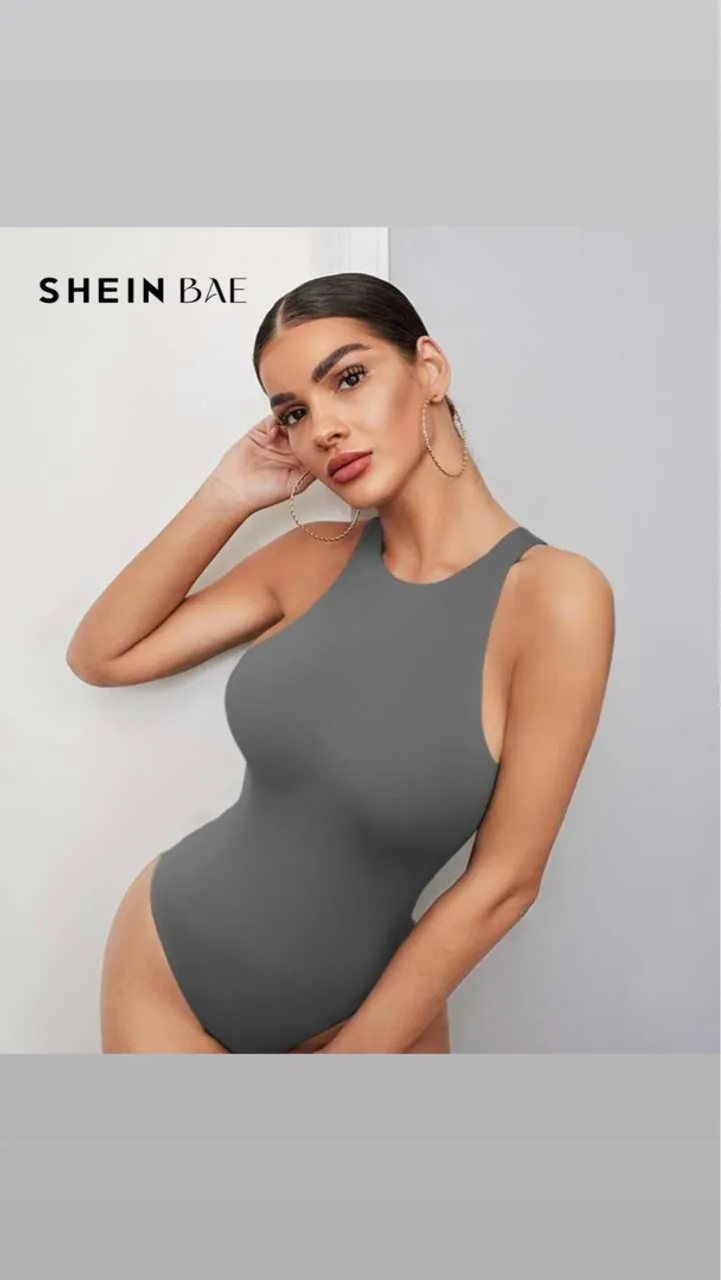 Body Feminino Cinza Shein
